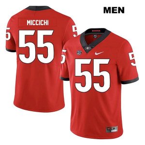 Men's Georgia Bulldogs NCAA #55 Miles Miccichi Nike Stitched Red Legend Authentic College Football Jersey THN3654BR